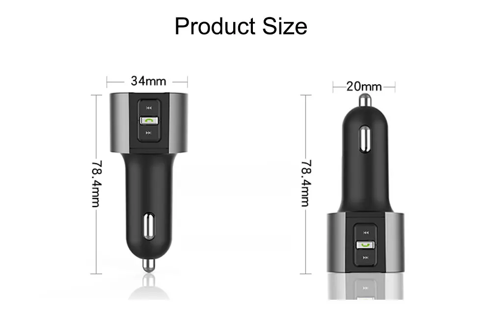 Автомобильный mp3 плеер Bluetooth Handsfree Kit fm-передатчик прикуриватель двойной usb Зарядка батарея Обнаружение напряжения U диск Play