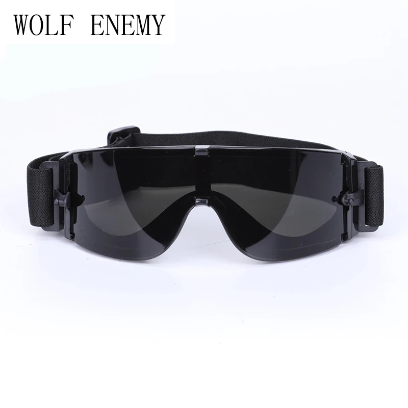 Светильник удобные очки 3 линзы прозрачные/черные/желтые защита от пыли USMC Airsoft X800