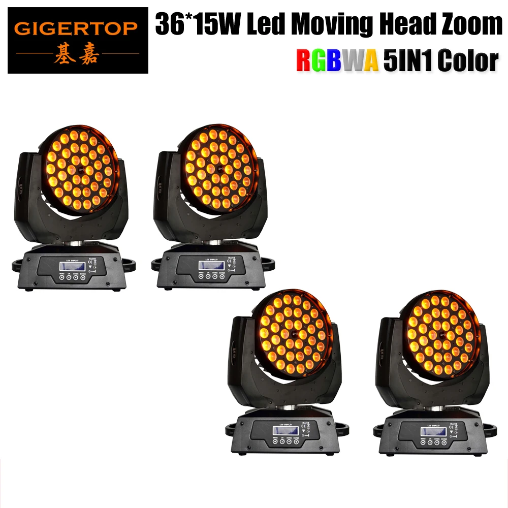 

Gigertop TP-L621A 36 x 15W RGBWA UV 5IN1 Led Moving Head Zoom Light 15-60 Degree Adjust Tyanshine Original Led Power IN/OUT