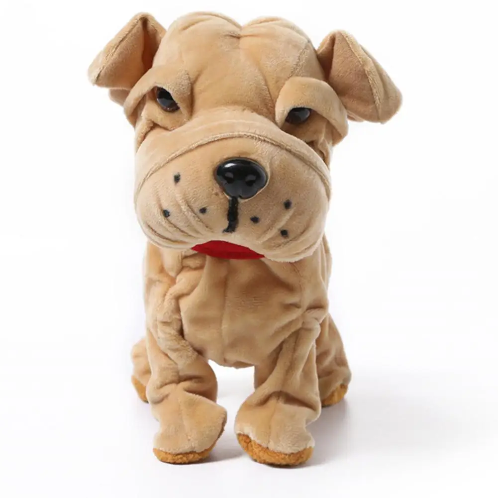 Wrinkle dog Детские говорящие игрушки Кукла электрическая ходящая собака милый плюшевый щенок с музыкой лай функция распознавания обучающая игрушка - Цвет: Wrinkle dog
