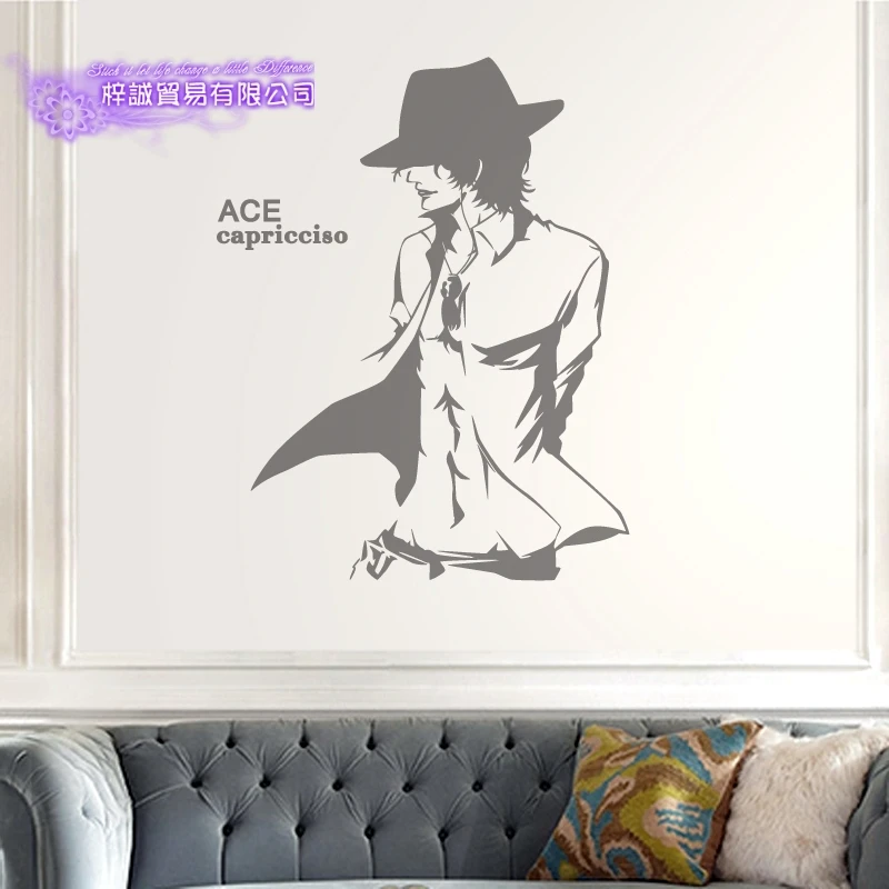 Цельные виниловые наклейки на стену ACE декоративные украшения для дома аниме