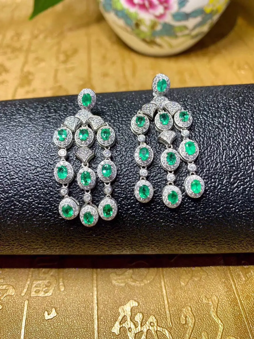 Серьги из натурального изумруда, настоящие Твердые 925 пробы серебряные серьги-капли, настоящие изумруды, драгоценные камни для женщин, хорошее ювелирное изделие