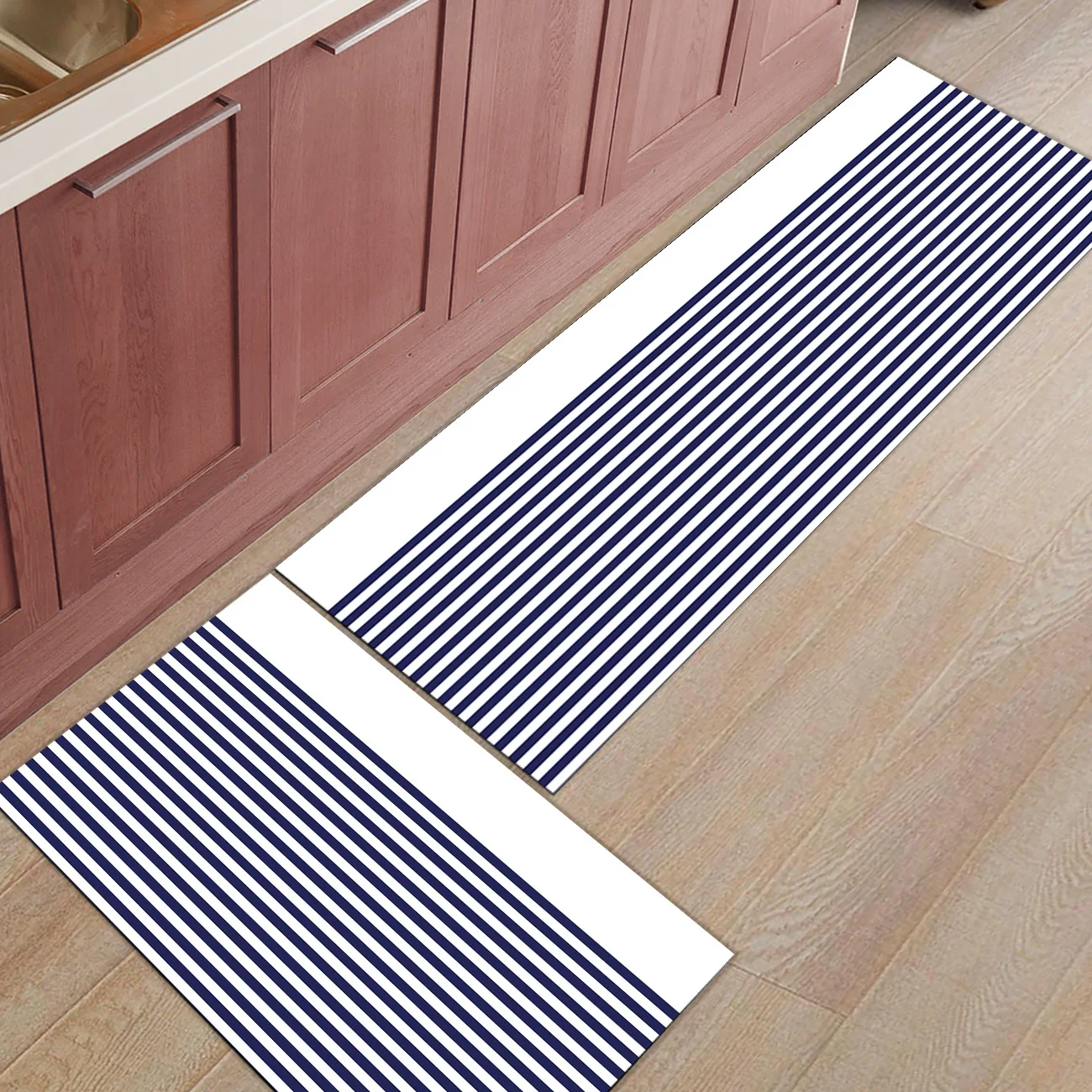 2 шт. полосатого рисунка многоцветная коврик вход передняя дверь ковры Ванная