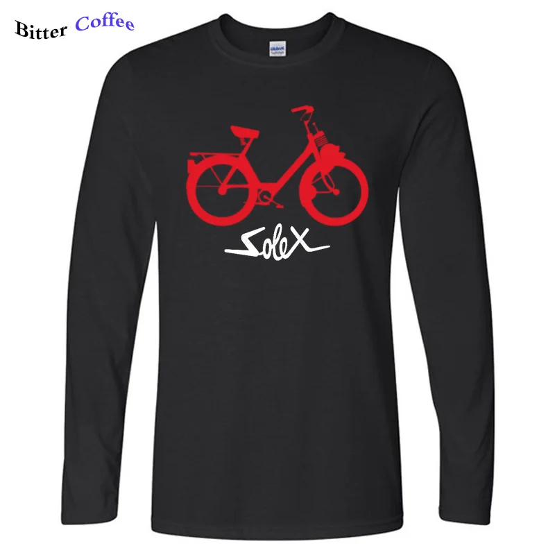 1 Осенняя мужская футболка Velo Solex Homme Youngtimer винтажная велосолекс Cyclo Мужская футболка с принтом и круглым вырезом футболки - Цвет: 1