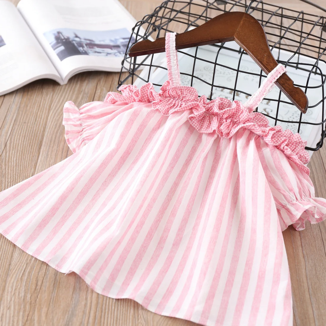 Одежда для малышей Комплект маленьких девочек жилет без рукавов пляжный костюм