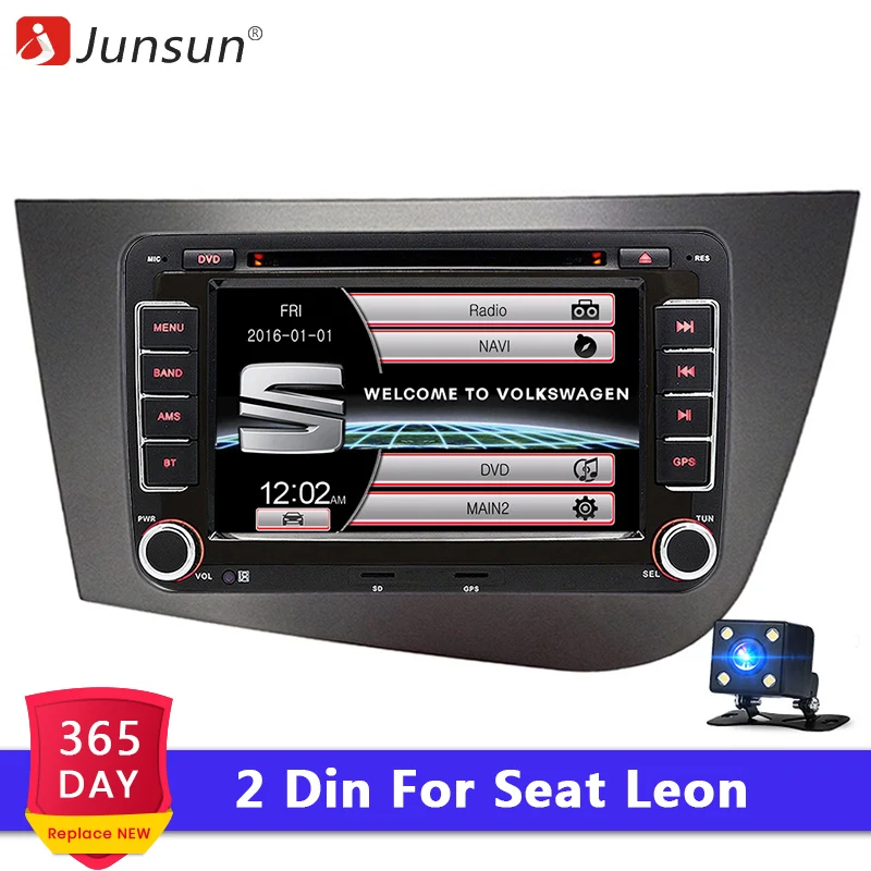Junsun 2 din 7 &quotавтомобильный DVD Радио мультимедийный плеер для Seat Leon 2005-2012 RDS FM gps