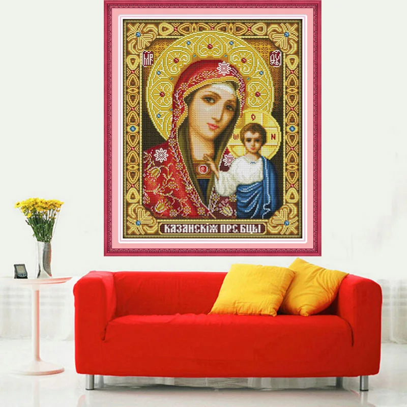 Golden Panno Needlework DIY DMC Cross stitch Sets For Embroidery kit 11CT 14ct unprinted cotton thread Jesus CTCross-Stitching | Дом и сад