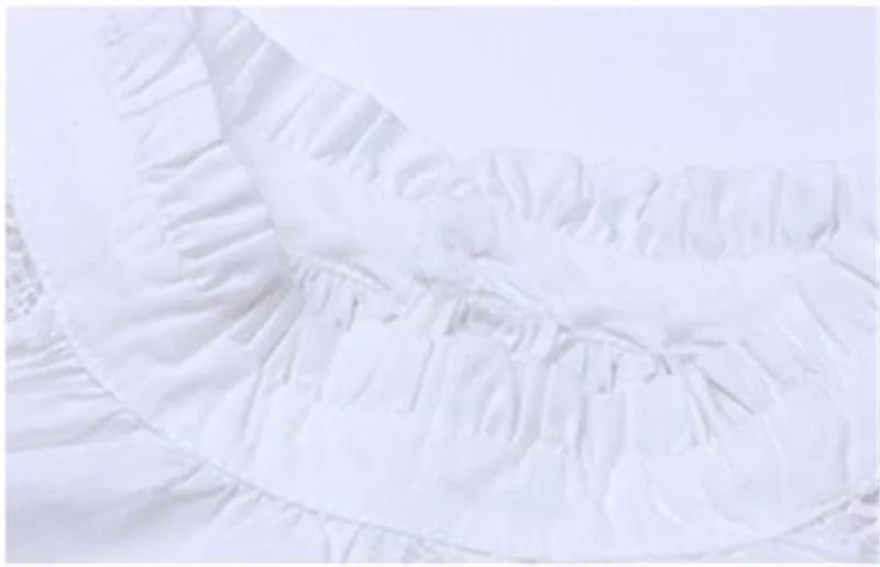 New Full Sleeve White Girls Shirts for School O-neck Girl Blouses Solid Tops Teenager Kids Children Clothing Clothes