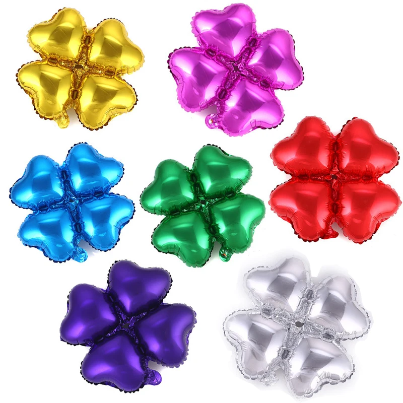 5 шт./лот 18 дюймов четырехлистная трава шары гелий для вечерние белые свадебные