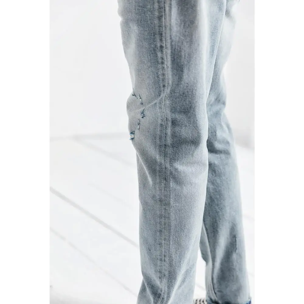 Мужские летние джинсы SIMWOOD рваные винтажные джинсовые брюки длиной до щиколотки