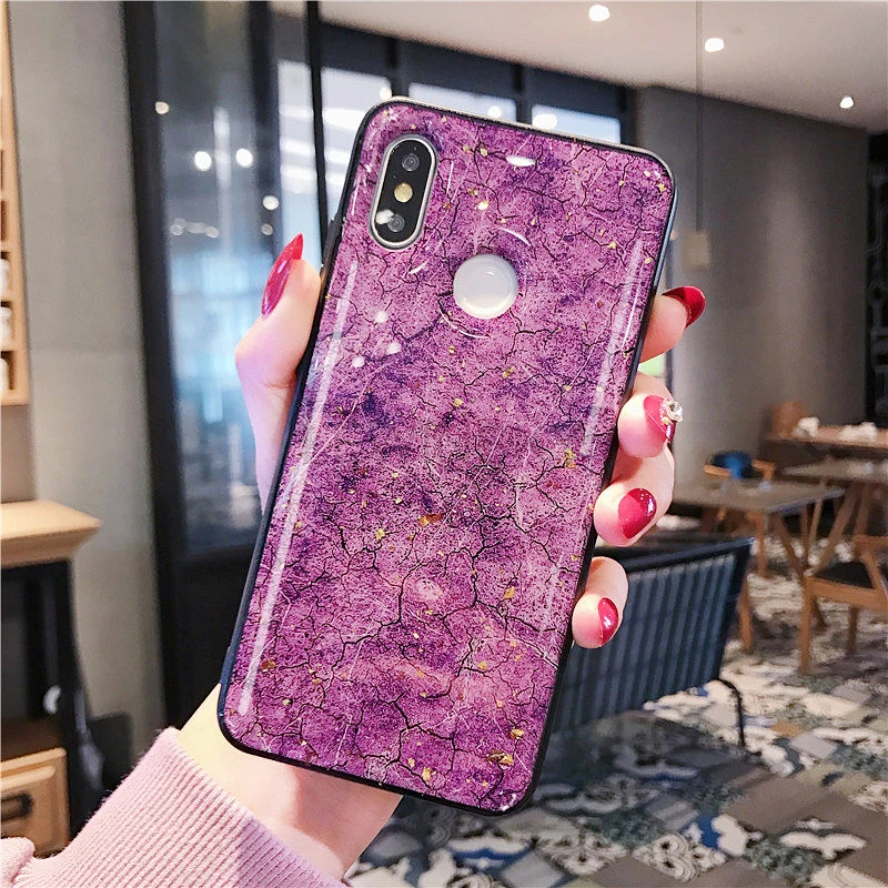 Мягкий ТПУ силиконовый чехол для Xiaomi mi A2 8 LITE MAX 3 mi X 2 2S A1 mi 8 SE Red mi S2 Note 6 pro Bling marble Gold foil Coque чехол
