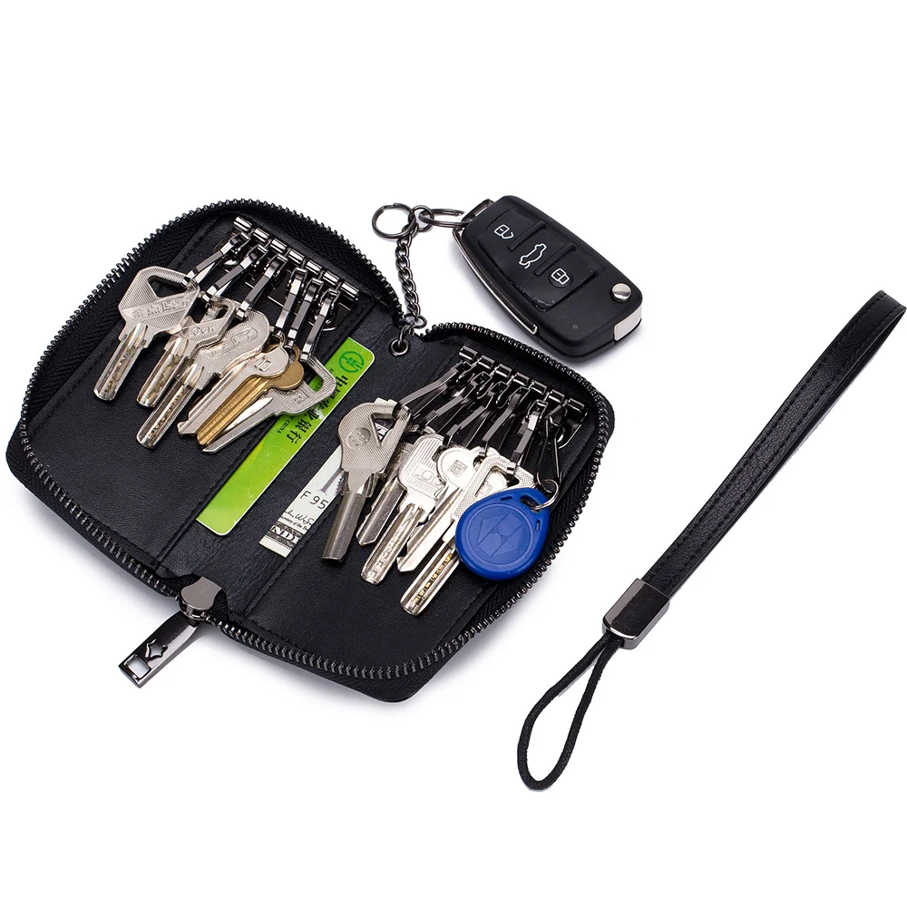 Модные женские туфли Key Holder бумажник кожаный мешок ключа смарт-кошельки Для мужчин случае Ежедневные клатчи для человека ключница дамы высокого Ёмкость