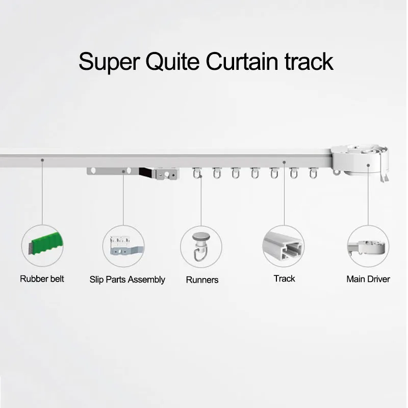

Original Super Quiet Electric Curtain Track for aqara motor, Dooya motor KT82TN Automatic Curtain Rail System, Smart Home