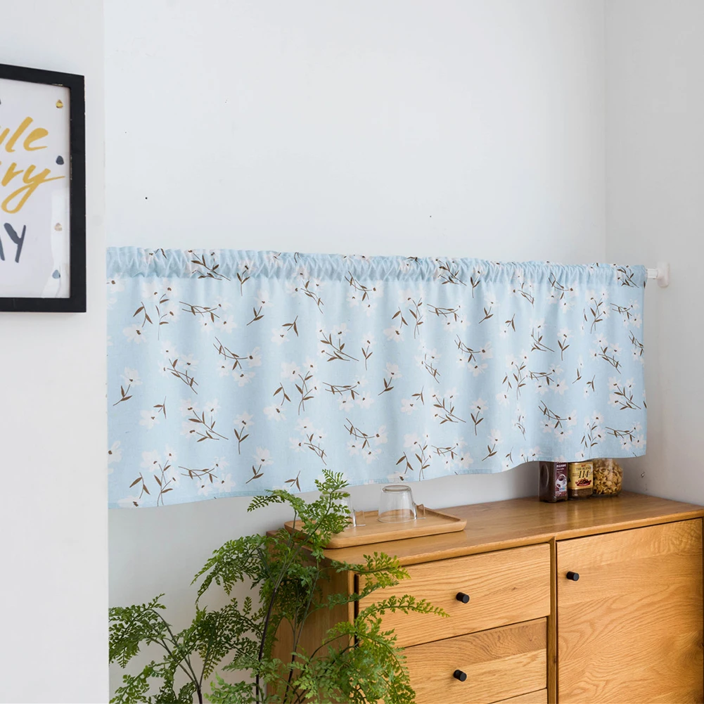 Цветочные полосы короткие шторы использовать для гостиной кухни сгоревшие