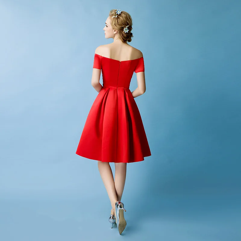 CEEWHY Short Sleeve Formal Dress Elegant Robe de Cocktail Longueur Genou Knee Length Dresses Summer Vestido Festa | Свадьбы и