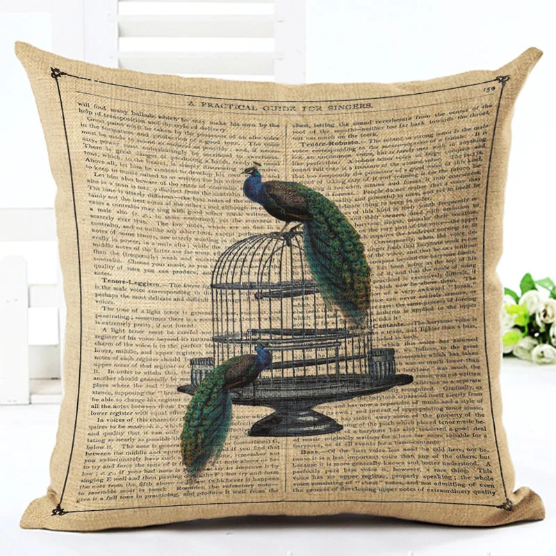 2017 новое поступление лидер продаж серия павлин с принтом льняной Хлопковый чехол