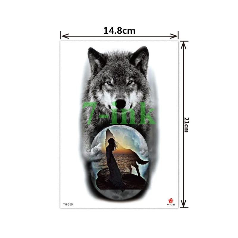 

NEW Temporary Tatoo Sticker body art Wolf forest Trees black water Transfer Fake Tattoo Flash tatto for women men