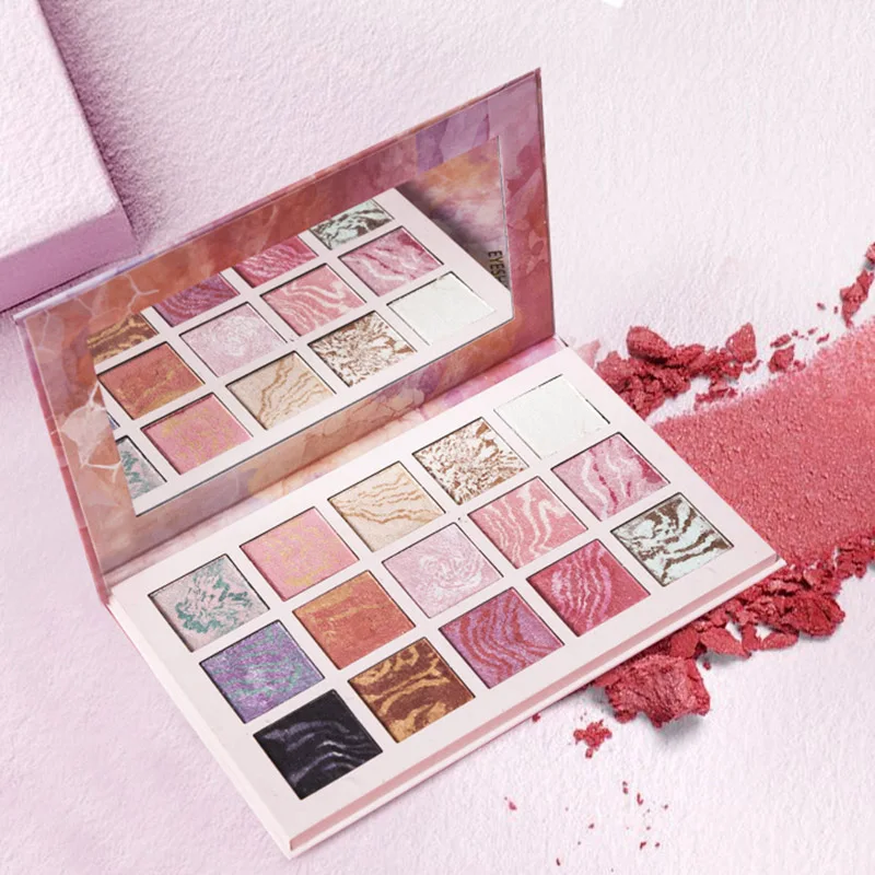 Тени для век палитра 15 видов цветов свинины живота мрамора водонепроницаемый