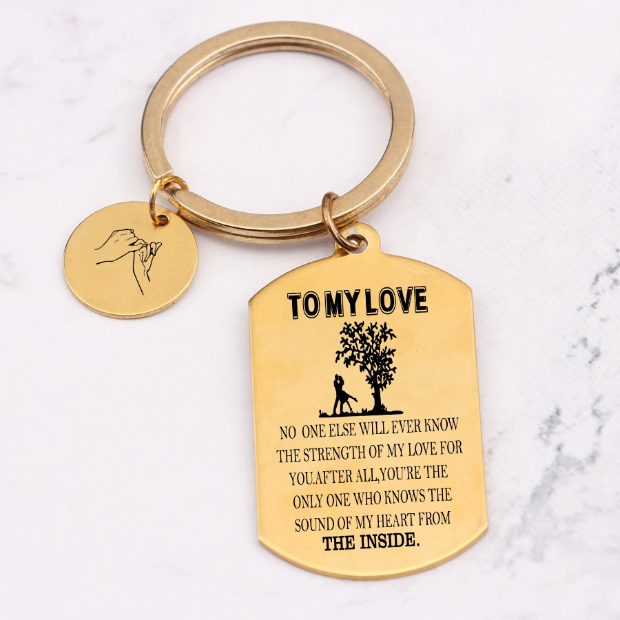 Брелок для пар с лазерной гравировкой Подарочный держатель ключей мужчин женщин