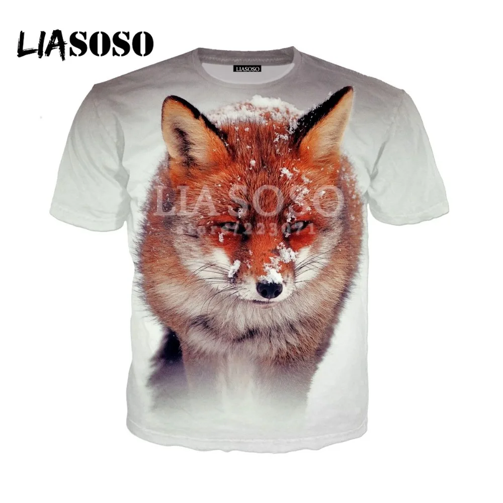 LIASOSO Летний Новый мужской женский модный свитшот 3D принт лиса панда короткий