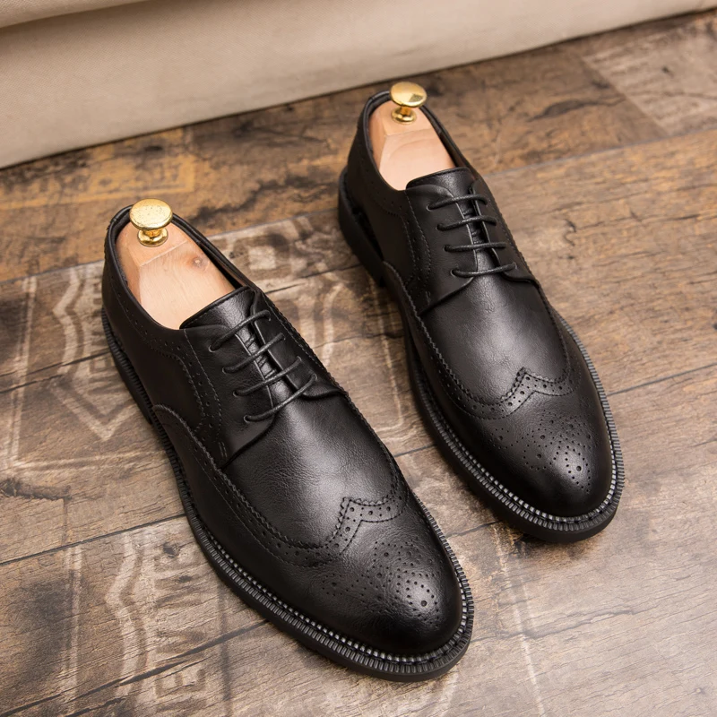 Мужские модельные туфли из натуральной кожи большие размеры роскошные деловые