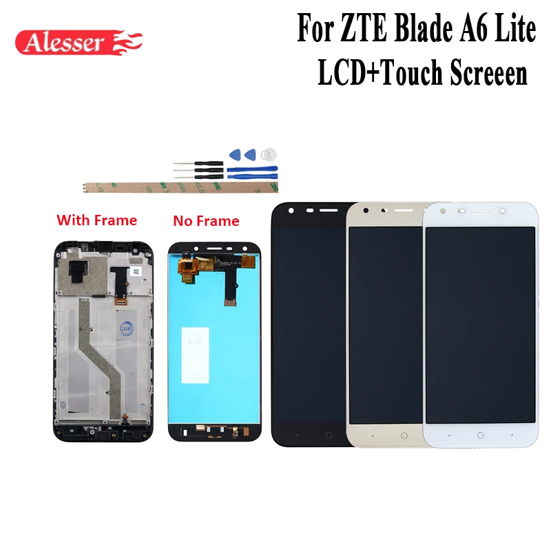 Алессер для ZTE Blade A6 Lite ЖК дисплей и сенсорный экран с рамкой в сборе запасные