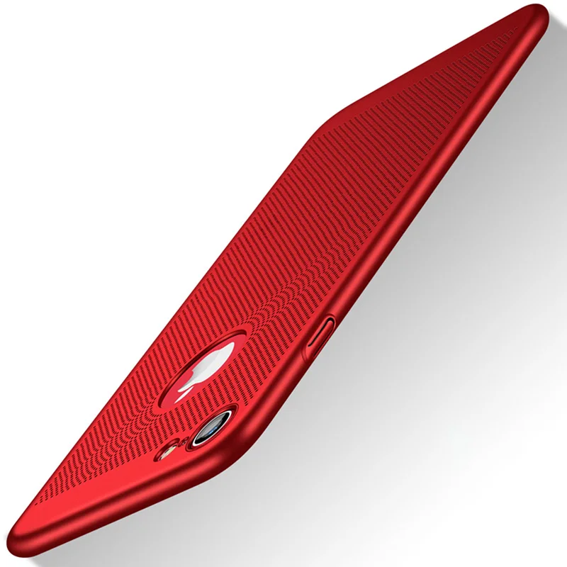 Red Ультратонкий Жесткий Чехол Для Телефона iPhone 6 s 6s 7 8 Plus 11 Pro Xs Max XR X 5 5S SE 6Plus 6s Plus 7Plus 8 Plus дышащий матовый чехол - Цвет: Red
