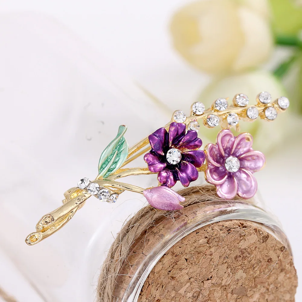 ZOSHI бренд цветок в виде капель масла золотые булавки броши для женщин брошь