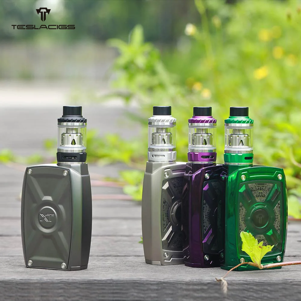 Оригинальный Teslacigs XT 220 Вт TC комплект с Tallica Mini 4 мл Vape танк распылителя RGB