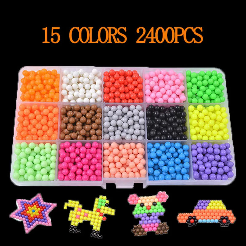 6000 шт. DIY Магия бусины формы в виде животного ручной выделки 3D головоломки для детей Обучающие шарики игрушки для детей заклинание пополнения - Цвет: 2200pcs