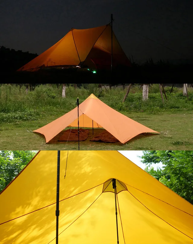 520G TrailStar Палатка Сверхлегкий 1-2 человек открытый 15D нейлона стороны Силиконовое Пирамида укрытие палатка 3 сезона Пеший Туризм
