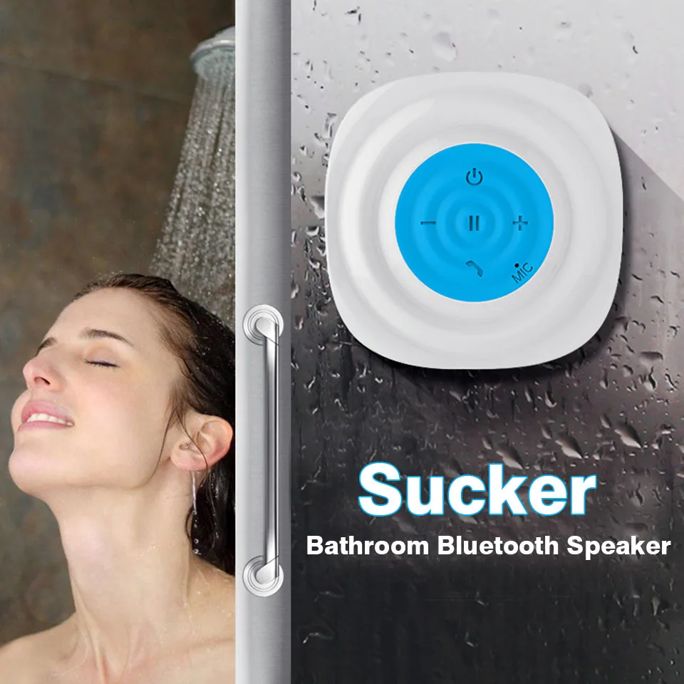 Часы с чашкой на присоске для ванной беспроводной мини Bluetooth динамик портативный