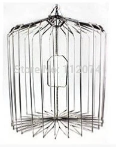 Серебристая стальная клетка для птиц-средний размер (голубь появляющийся в клетке), волшебные трюки, сцена, иллюзии, реквизит, новинки, ментализм