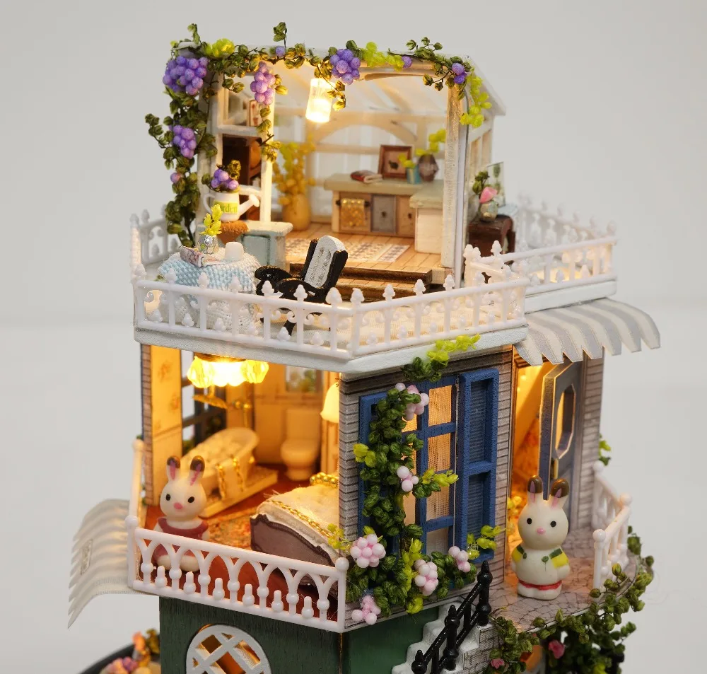 Миниатюрная Музыкальная Шкатулка кукольные домики DIY 3D Деревянный кукольный домик Миниатюрный Кукольный домик мебель набор игрушек для детей подарки на день рождения