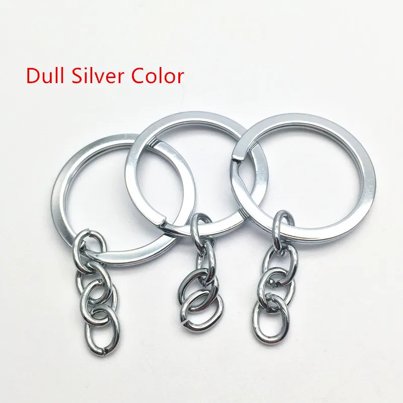 10Pcs Dull silver 10 шт., металлический раздельный брелок, кольцо, части, брелки с 25 мм, Открытое кольцо, соединитель, кольцо для ключей, аксессуары для DIY HK148 - Цвет: 10Pcs Dull silver