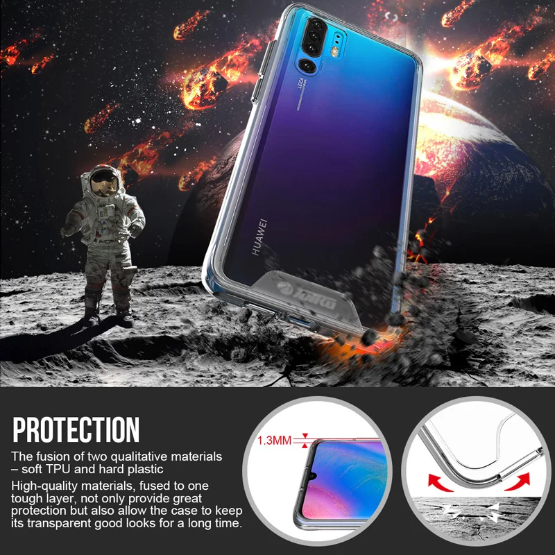TOIKO Chiron Прозрачный чехол для huawei P30 Pro Жесткий ПК мягкий TPU бампер P30 Lite роскошный гибридный бронированный чехол P30 ударопрочный задняя крышка