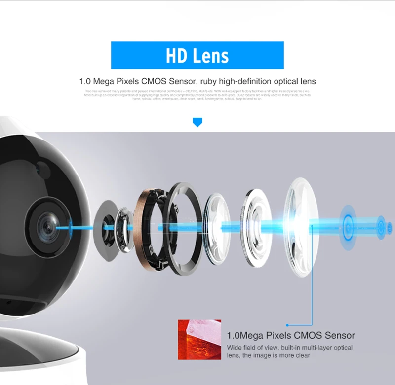НЕО COOLCAM HD 720P камера беспроводная Wi-Fi двухсторонняя камера видеонаблюдения Ночная камера безопасности P2P сеть внутренний детский монитор