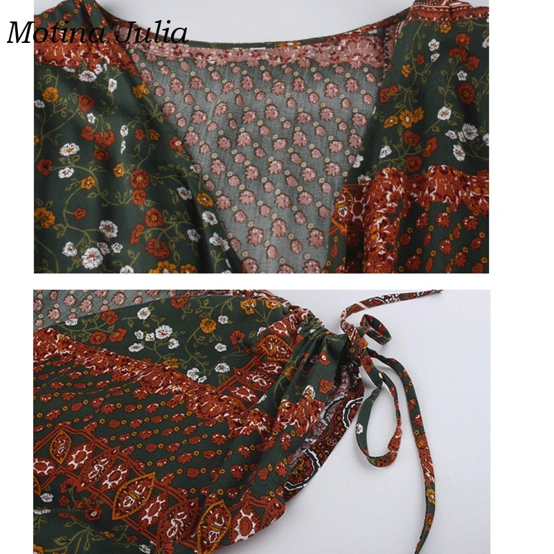 Motina Julia 2019 летнее платье с принтом для женщин большие размеры boho пляжное Женское