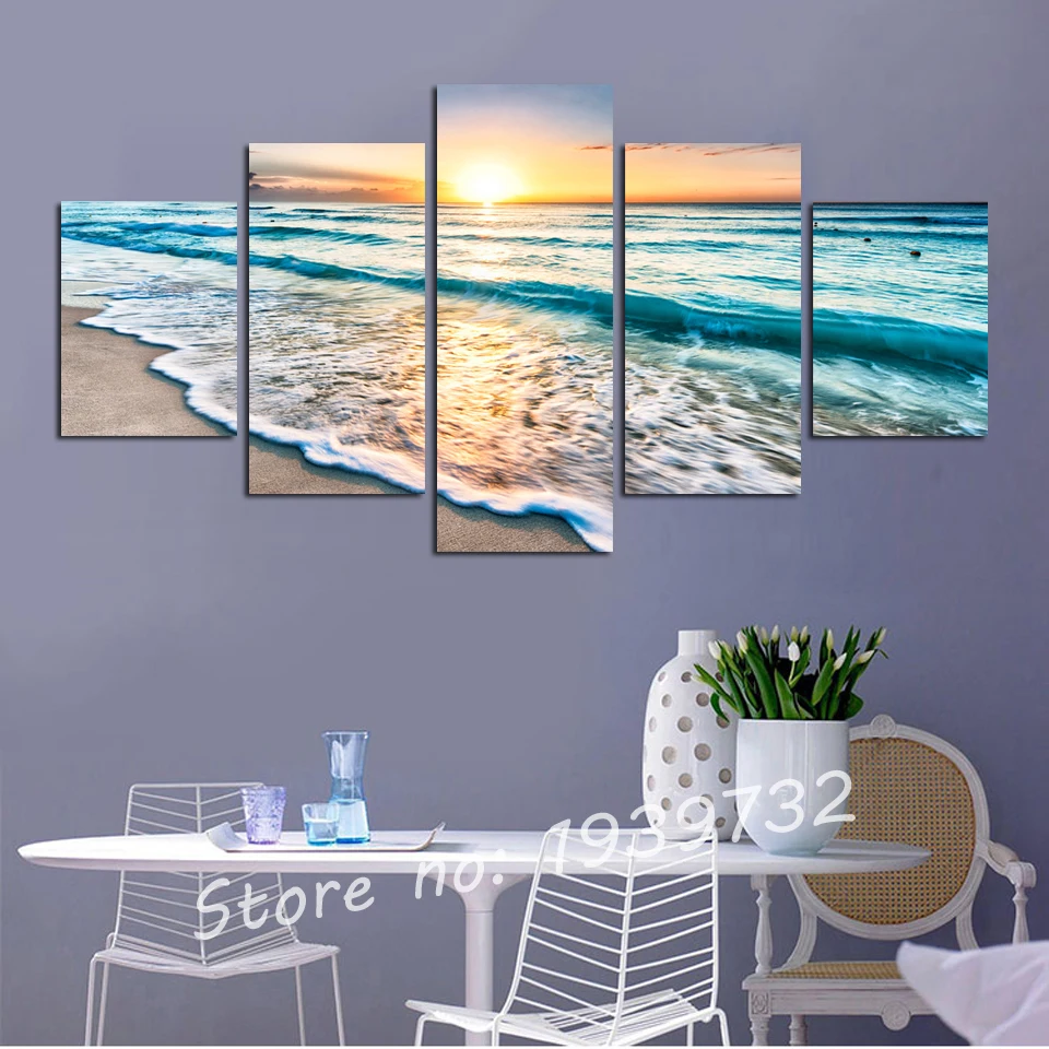 Дропшиппинг HD печать 5 шт. Холст Искусство пляж фотографии морской пейзаж