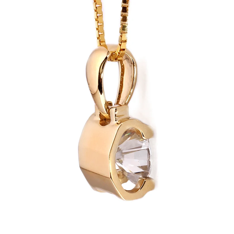 DovEggs Подлинная 18K 750 желтое золото 1 карат F цвет Moissanite горка кулон ожерелье для