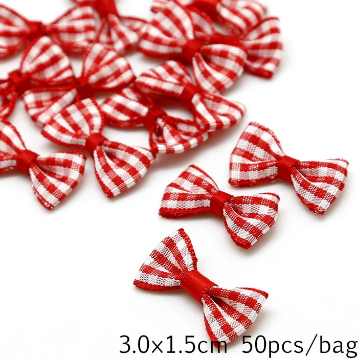Red 25pcs Мульти цветная корсажная лента банты 3x1,5 см мини полоса лента бант свадебное украшение ремесло галстук-бабочка для девочки украшение для волос 25 шт - Цвет: Red 25pcs