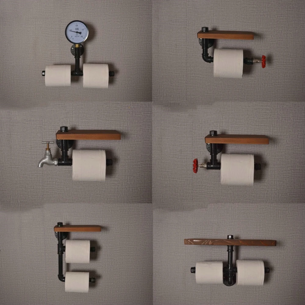 Ретро держатель для туалетной бумаги в виде водопроводной трубы кухонный