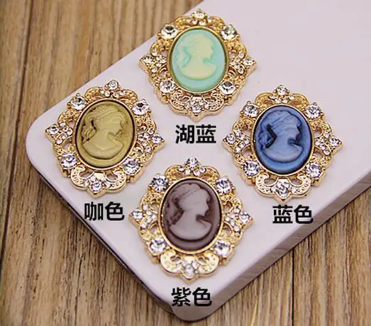 

wholesale!100pcs/lot 32*28MM rhinestone button The head Flat back buttons Wedding Invitation embellishment Scrapbooking