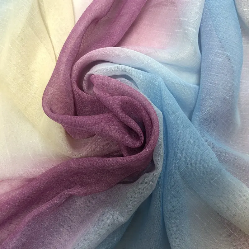 Tulle 02 Градиентные цветные полосы высокого оттенка шторы для гостиной, спальни, кухонные шторы, тюль на заказ, Средиземноморский стиль, домашний декор* 30 - Цвет: Tulle 02