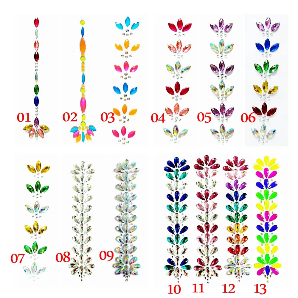 3D Хрустальный головной убор на лоб наклейка для волос блеск лица тела