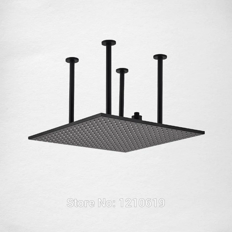 Насадка для душа с дождевой насадкой 20 дюймов матовый черный большой верхний душ