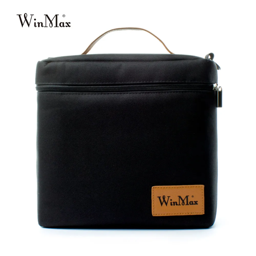 large black Winmax брендовые Большие женские и мужские сумки для хранения обедов, водонепроницаемые плотные термоизоляционные маленькие Переносные сумки-холодильники для обедов - Цвет: large black