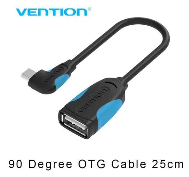 VENTION Micro USB OTG кабель адаптер для Xiaomi Redmi Note 5 Micro USB разъем для samsung S6 планшет Android USB2.0 OTG адаптер - Цвет: A07T 25CM Black