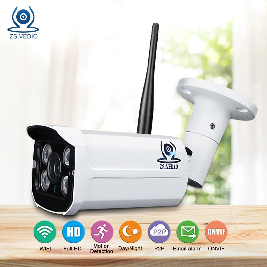 ZSVEDIO IP камера Wi Fi 720p 960p 1080P CCTV ИК Ночное Видение Водонепроницаемый Открытый Surveilence
