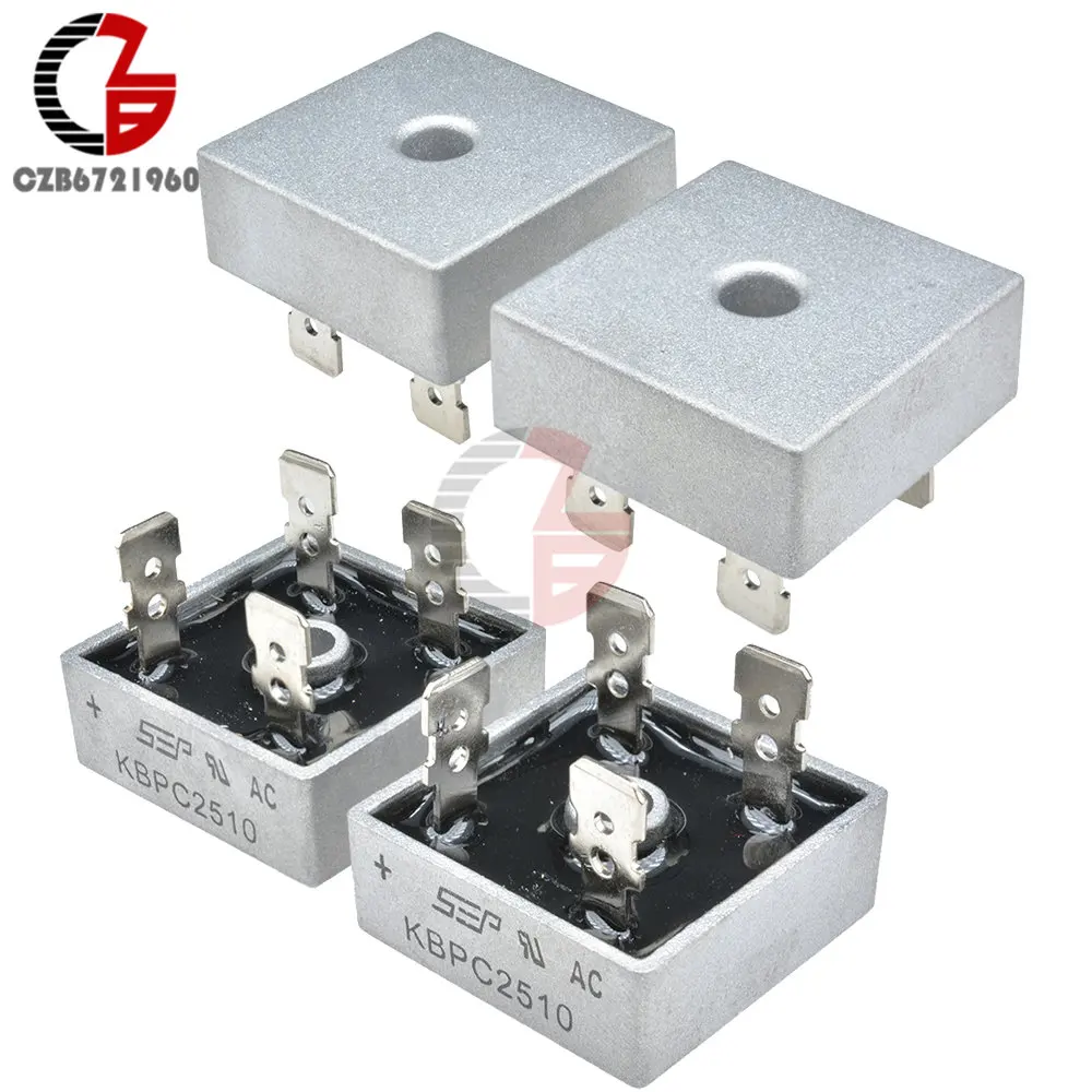 5 шт. KBPC1010 KBPC1510 KBPC2510 KBPC3510 KBPC3510W KBPC5010 Мощность диодный мост выпрямителя 15A 25A 35A 50A 1000V kbpc коммутатор